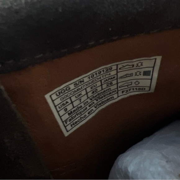 EUC UGG REID CARIBU BROWN ANKLE BOOT SUEDE BOOTIE ZIPPER WOMENS US 8.5 Winter - Picture 7 of 10